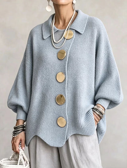 Manteau-gilet en maille à revers