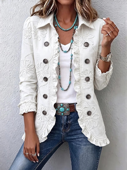 VESTE BRODÉE VOLANTS BOHÈME