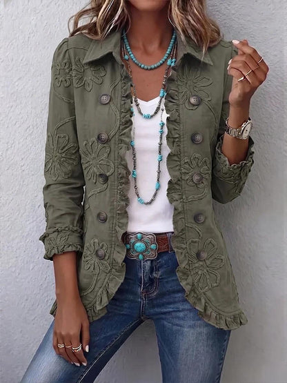 VESTE BRODÉE VOLANTS BOHÈME