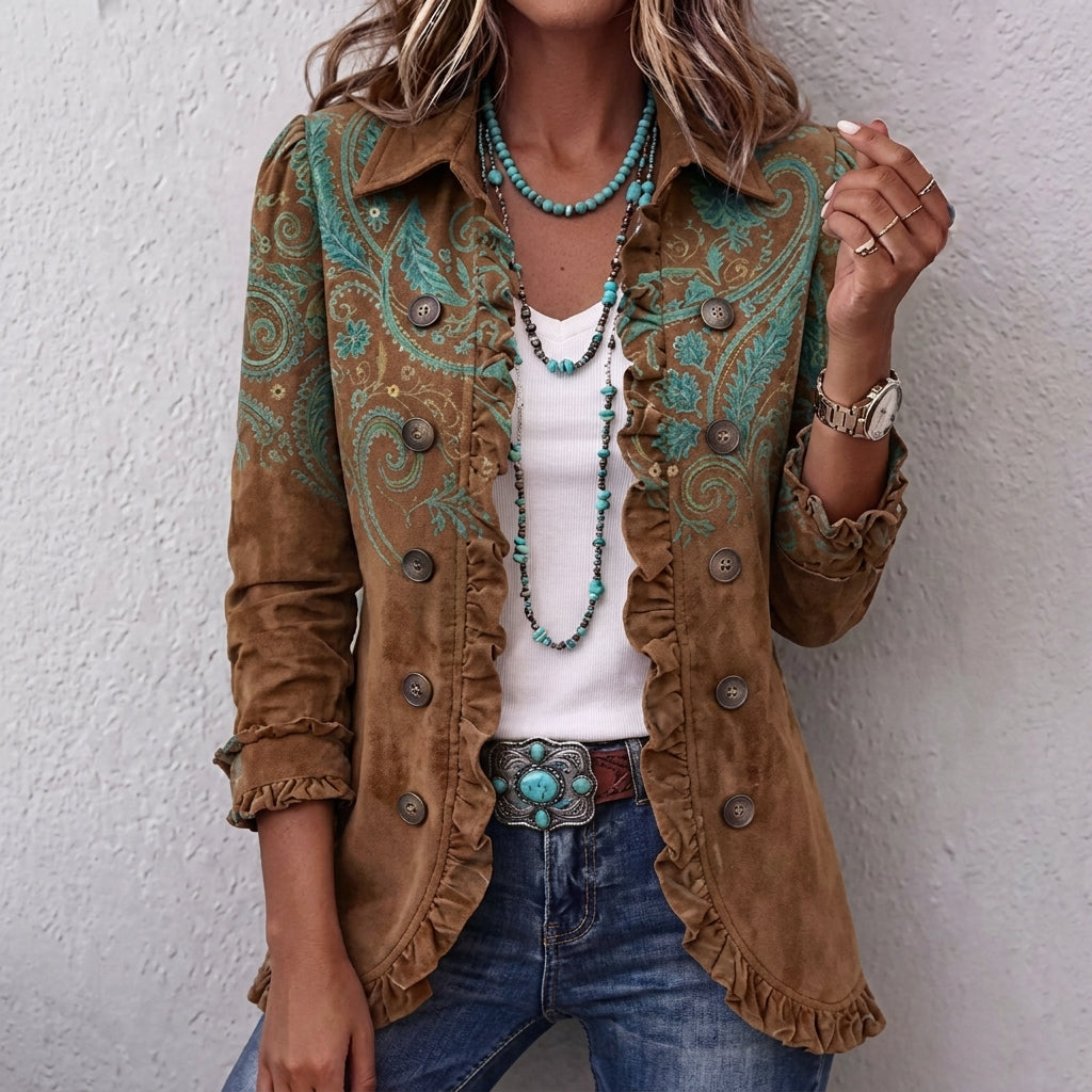 VESTE BRODÉE VOLANTS BOHÈME