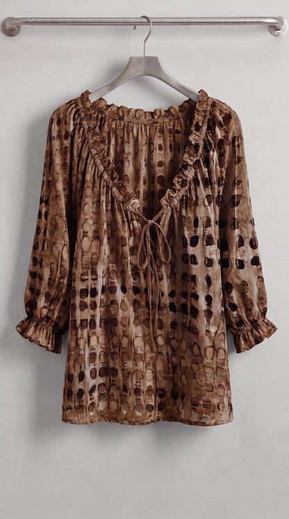 CHEMISE BOHEME IMPRIMEE A VOLANTS