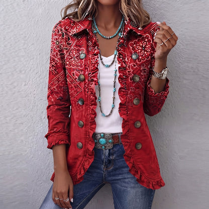 VESTE BRODÉE VOLANTS BOHÈME