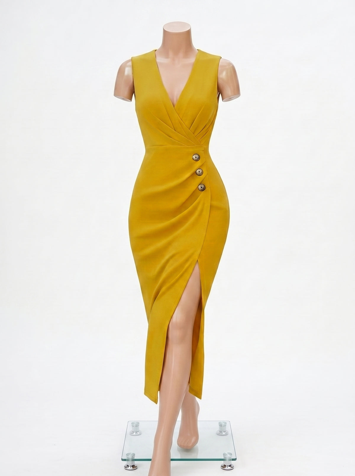 ROBE FOURREAU ELEGANTE FENDUE