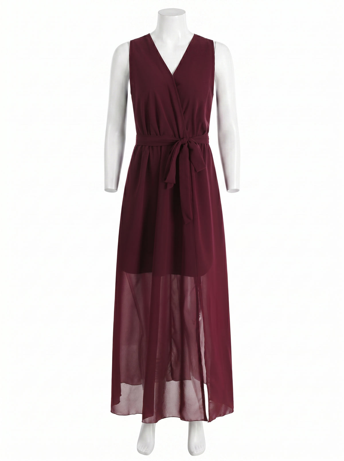ROBE LONGUE FLUIDE ÉLEGANTE A COL EN V