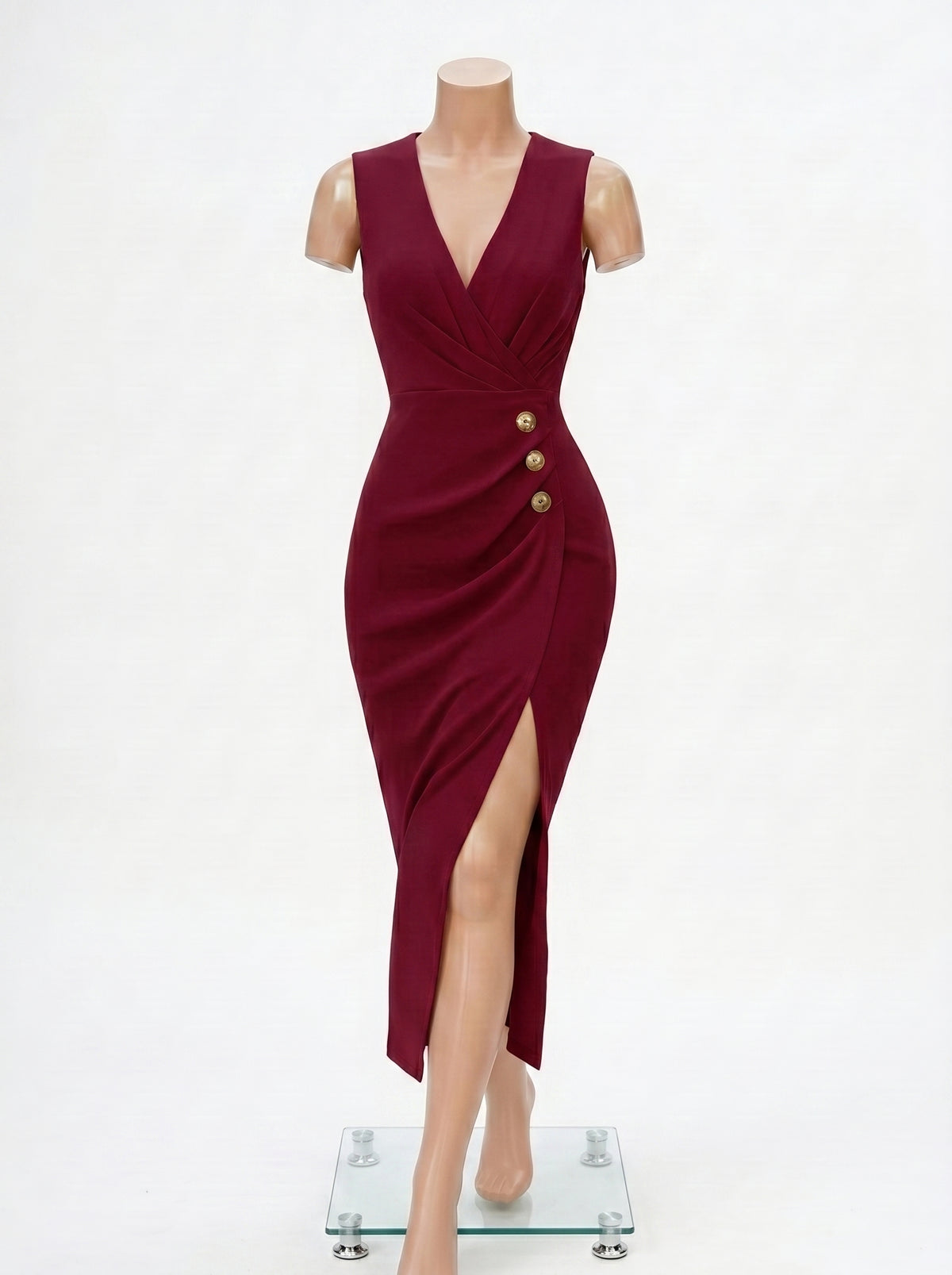ROBE FOURREAU ELEGANTE FENDUE