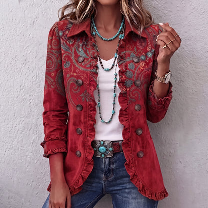 VESTE BRODÉE VOLANTS BOHÈME
