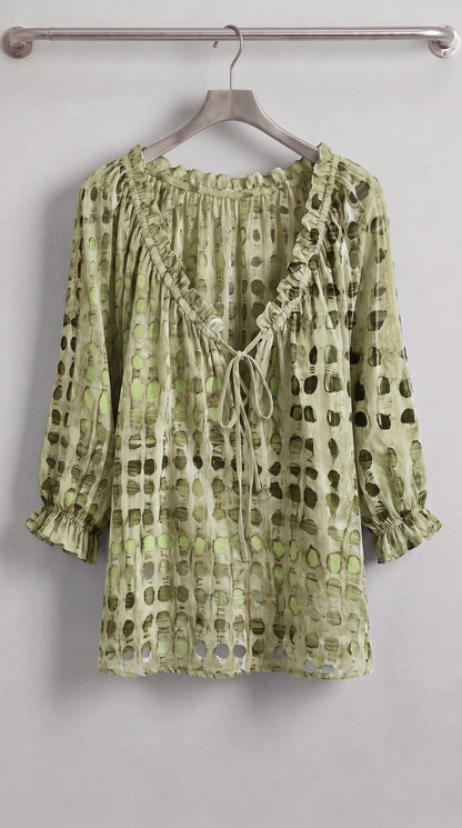 CHEMISE BOHEME IMPRIMEE A VOLANTS